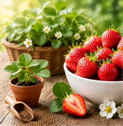 😍 Fall in Love with Homegrown Cream Strawberries! 🍓