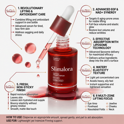 🔥Last Day Buy 1 Get 1 Free 🔥 Slimalora NAD+ EGF Firming Serum |Visibly Smooth Fine Lines &Bring Back Plump YouthfulRadiance