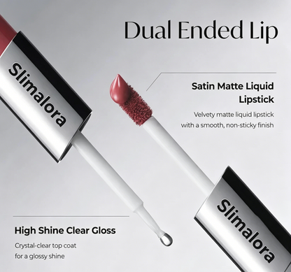 Perfect Twin Lip — Dual-Ended Liquid Lipstick with Velvet Matte Color and Glossy Shine